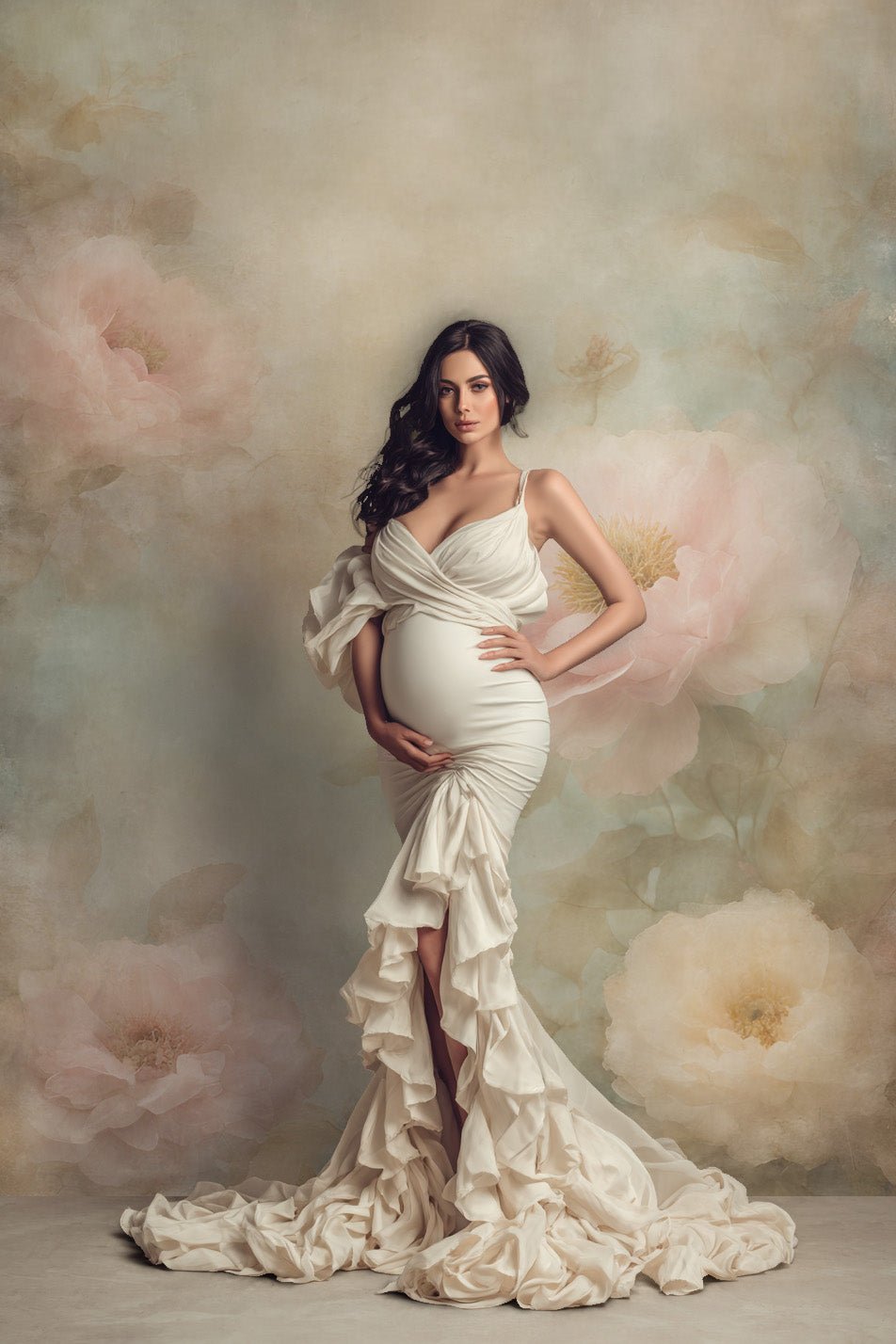 Alyssa Flower Handcrafted Canvas Style Digital Backdrops, Maternity Photoshoot Backgrounds, Flower Texture Overlays, Flower Fine Art Backdrop Designs, Photoshop Overlay Textures - Mii - Estilo