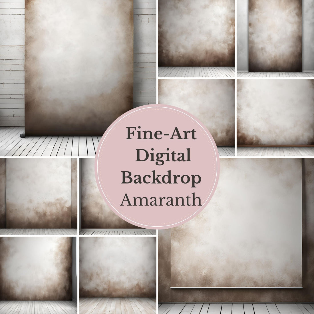 Amaranth Light Vintage Fine Art Digital Backdrop – Soft Neutral Photography Background for Photoshop - Mii - Estilo