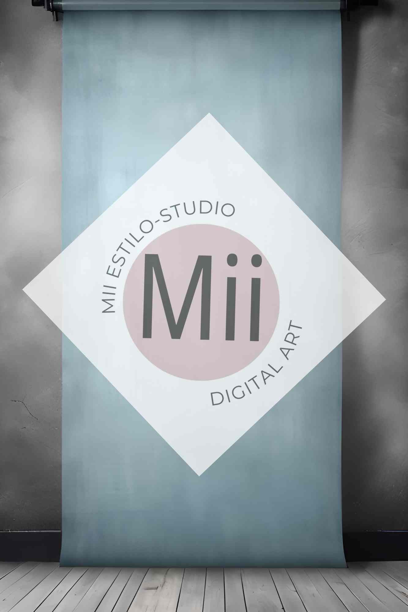 Amina Vintage Blue Digital Backdrop for Photoshop – Digital Background Photoshop - Mii - Estilo