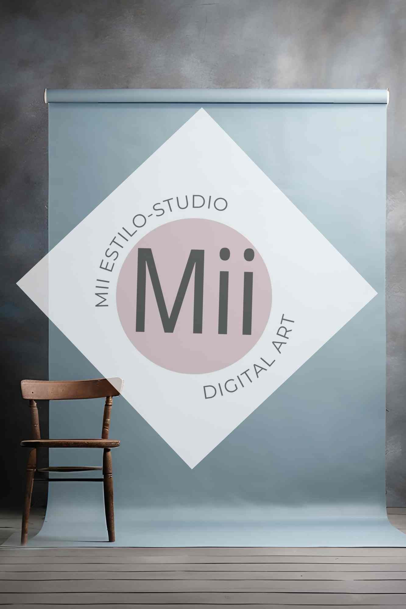 Amina Vintage Blue Digital Backdrop for Photoshop – Digital Background Photoshop - Mii - Estilo