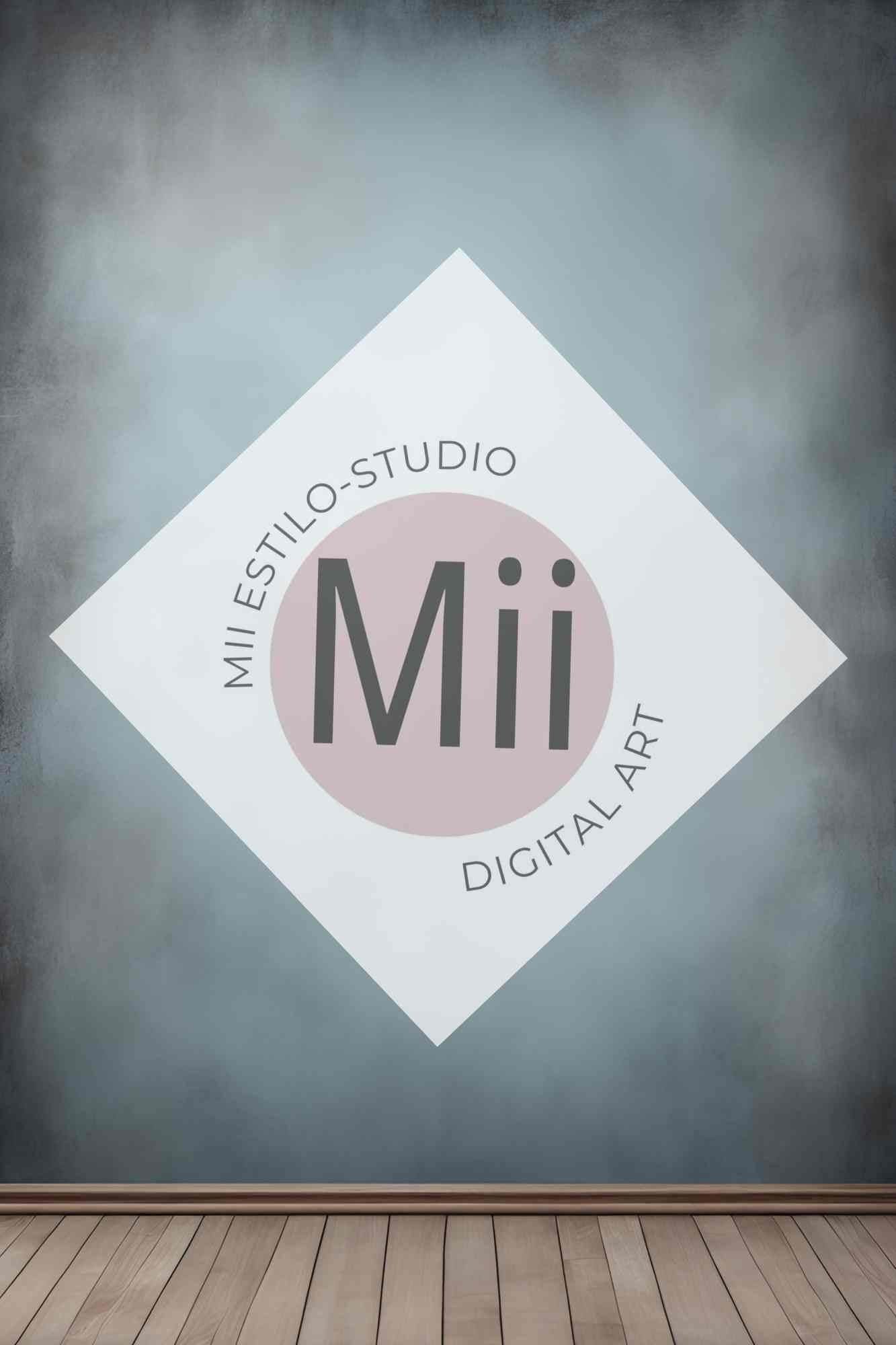 Amina Vintage Blue Digital Backdrop for Photoshop – Digital Background Photoshop - Mii - Estilo