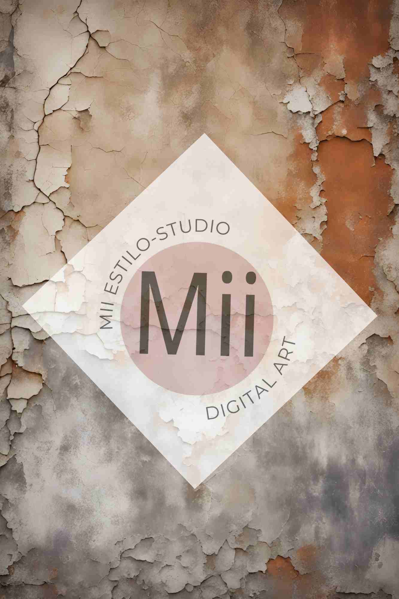 Amourette Rustic Aged Wall Digital Backdrop – Vintage Cracked &amp; Weathered Texture for Photoshop - Mii - Estilo