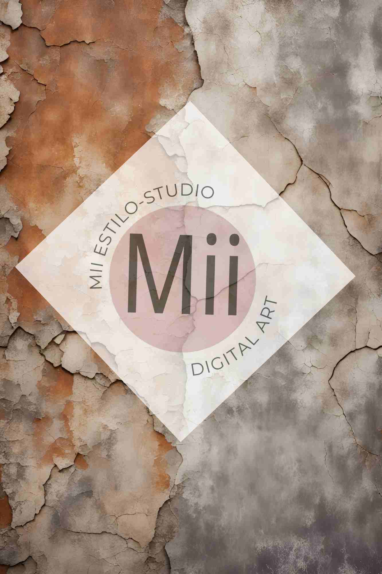 Amourette Rustic Aged Wall Digital Backdrop – Vintage Cracked &amp; Weathered Texture for Photoshop - Mii - Estilo