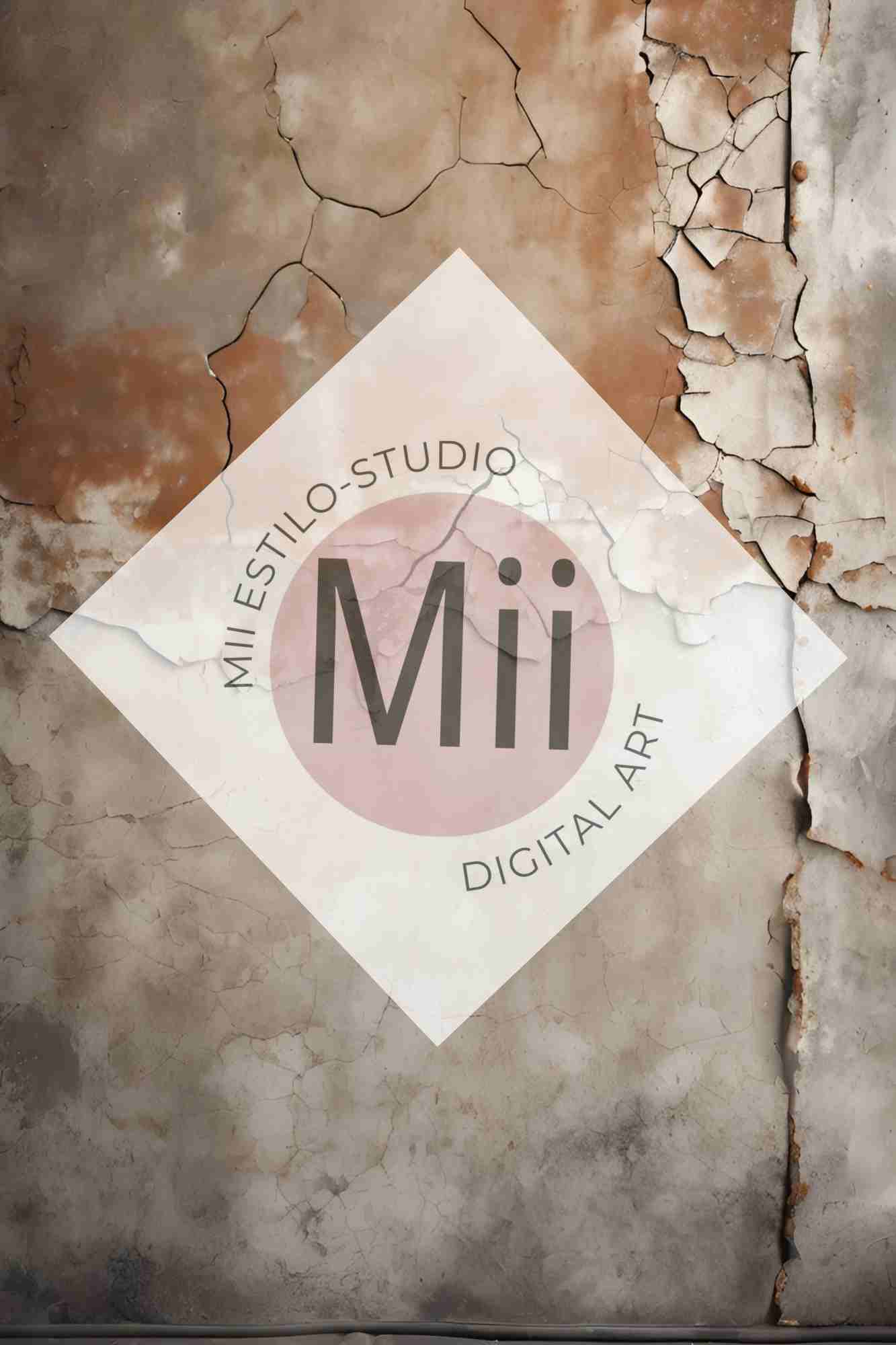 Amourette Rustic Aged Wall Digital Backdrop – Vintage Cracked &amp; Weathered Texture for Photoshop - Mii - Estilo