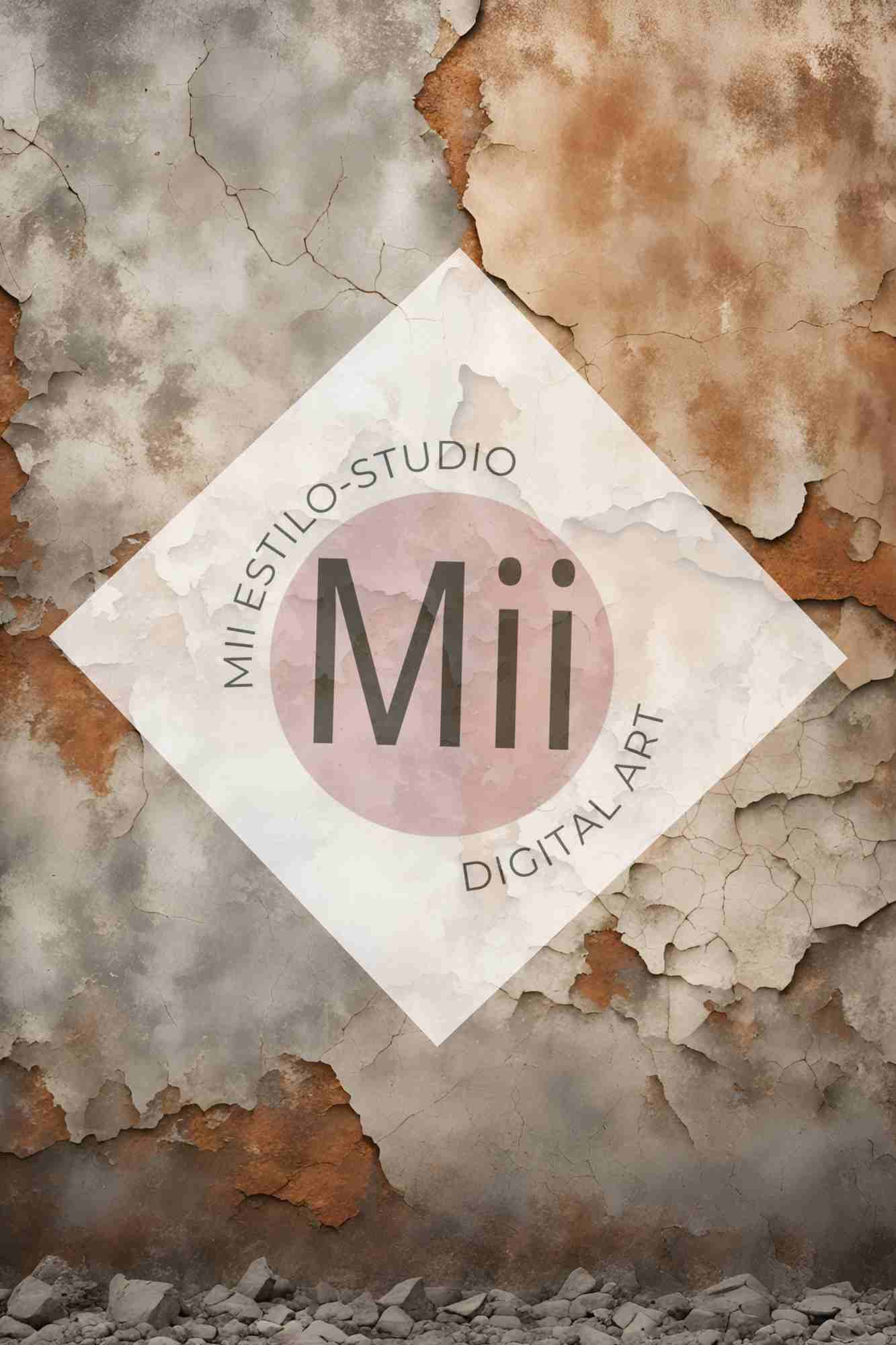 Amourette Rustic Aged Wall Digital Backdrop – Vintage Cracked &amp; Weathered Texture for Photoshop - Mii - Estilo