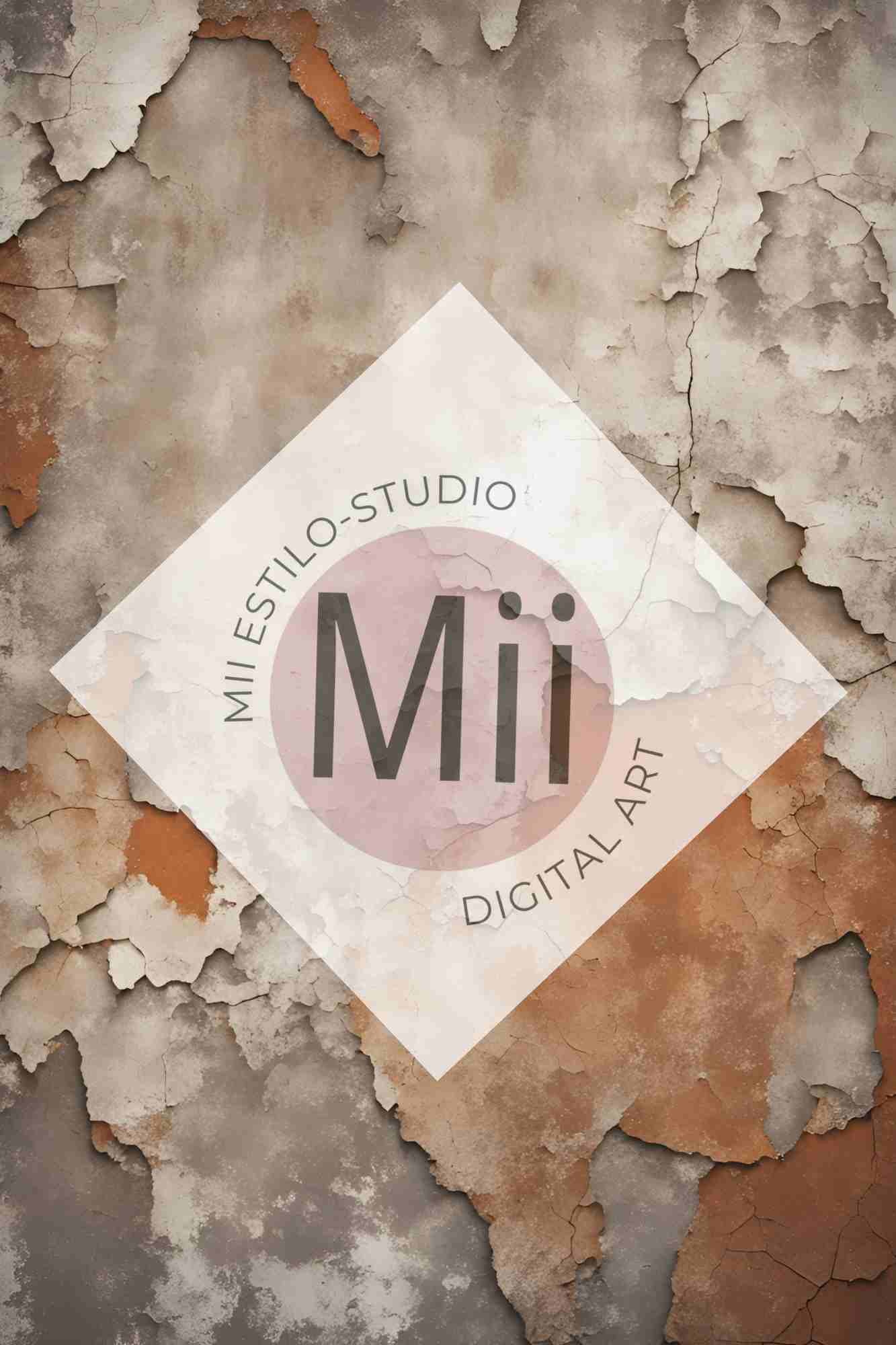 Amourette Rustic Aged Wall Digital Backdrop – Vintage Cracked &amp; Weathered Texture for Photoshop - Mii - Estilo
