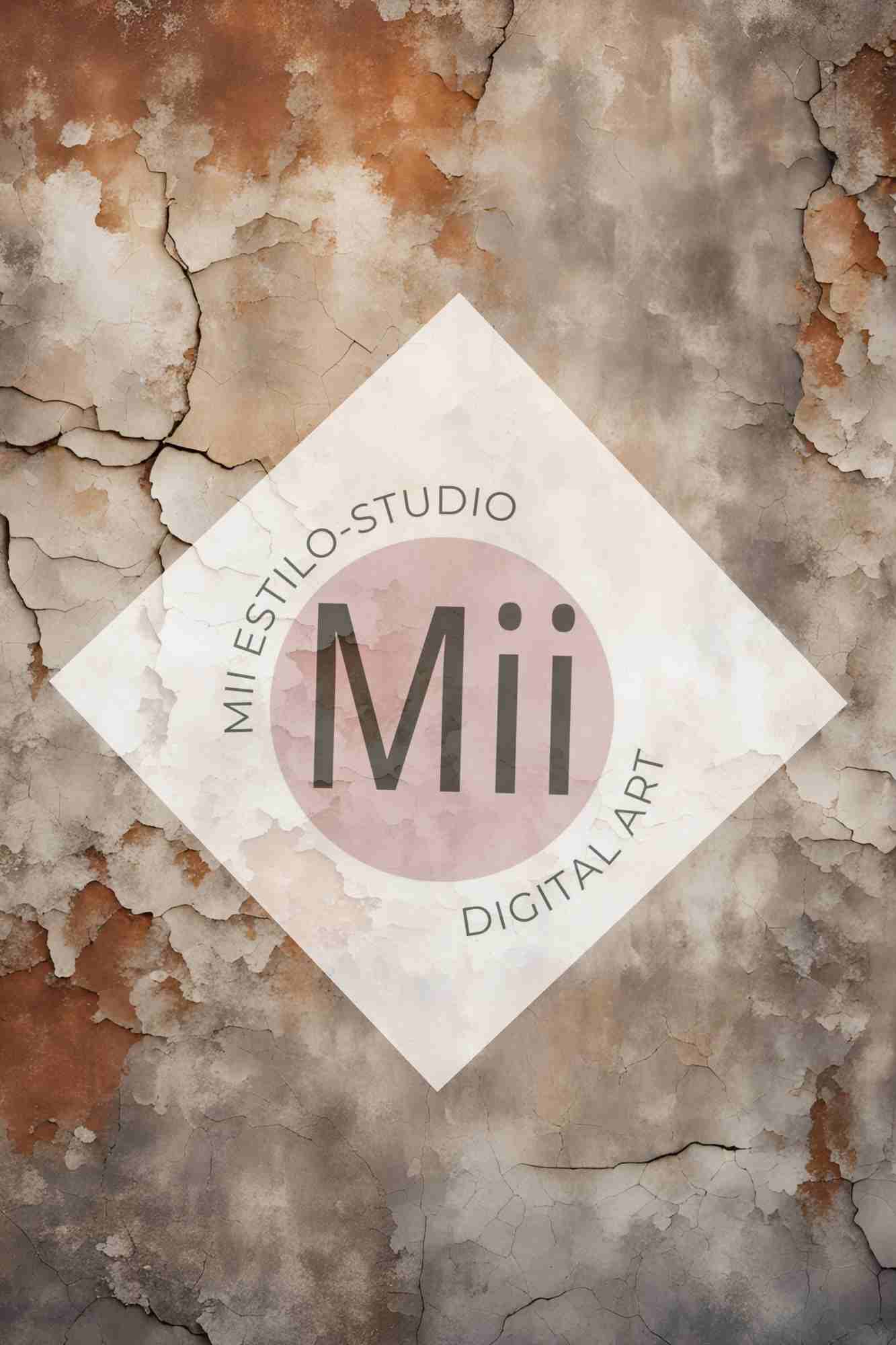 Amourette Rustic Aged Wall Digital Backdrop – Vintage Cracked &amp; Weathered Texture for Photoshop - Mii - Estilo