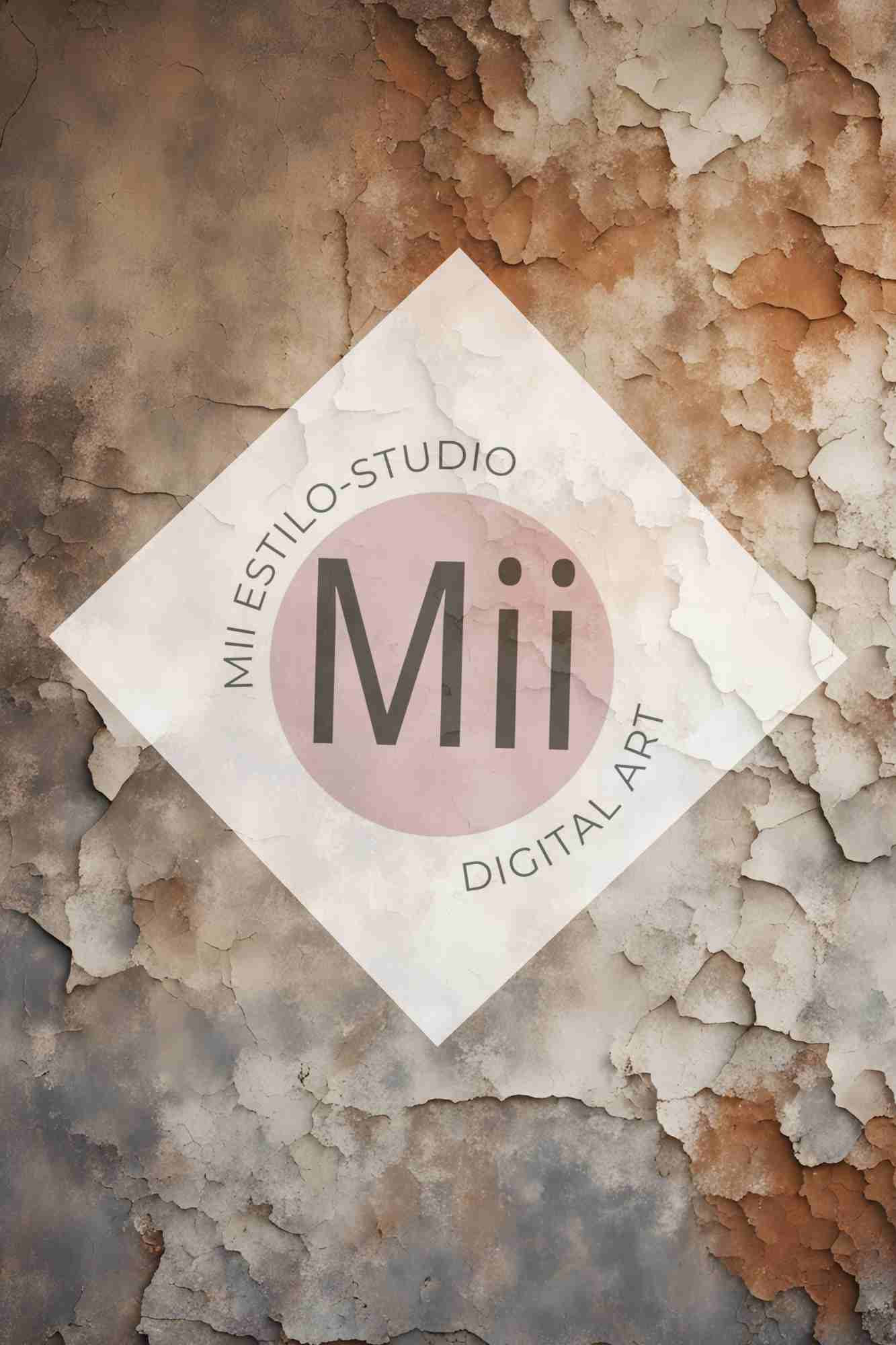 Amourette Rustic Aged Wall Digital Backdrop – Vintage Cracked &amp; Weathered Texture for Photoshop - Mii - Estilo