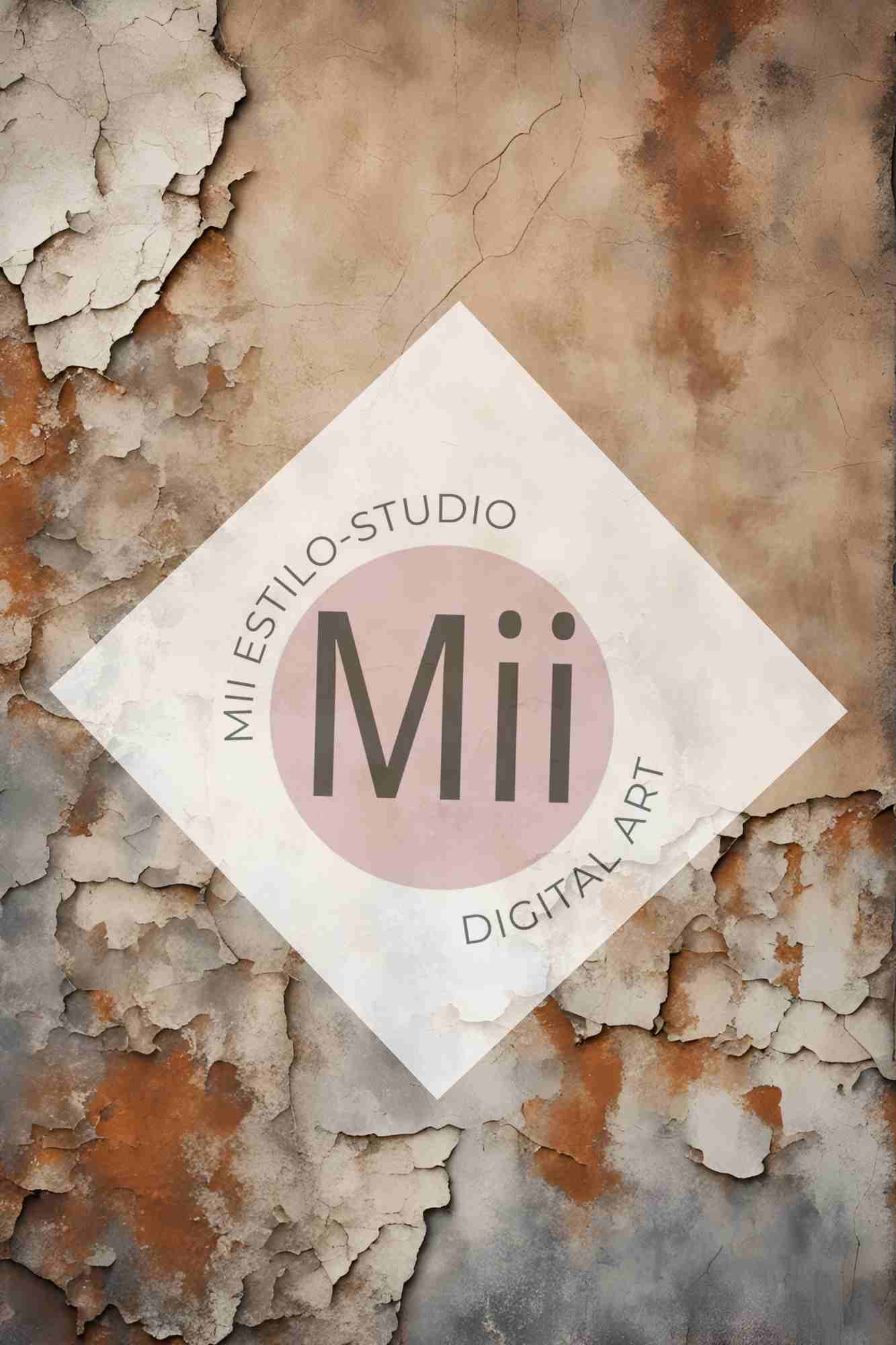 Amourette Rustic Aged Wall Digital Backdrop – Vintage Cracked &amp; Weathered Texture for Photoshop - Mii - Estilo