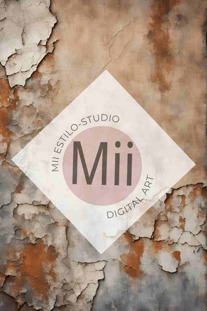 Amourette Rustic Aged Wall Digital Backdrop – Vintage Cracked &amp; Weathered Texture for Photoshop - Mii - Estilo