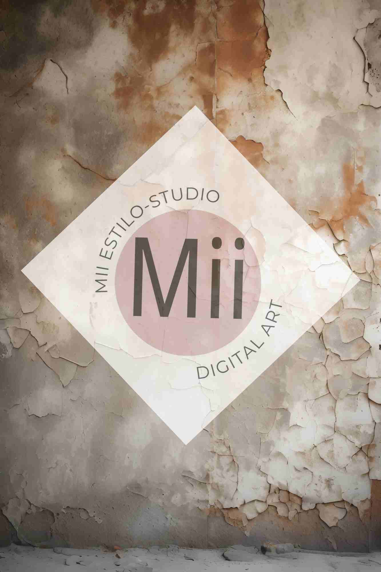 Amourette Rustic Aged Wall Digital Backdrop – Vintage Cracked &amp; Weathered Texture for Photoshop - Mii - Estilo