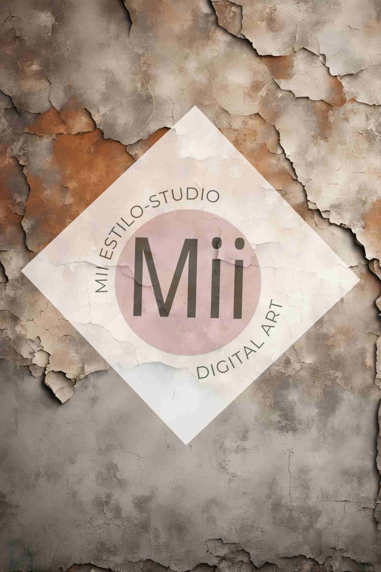 Amourette Rustic Aged Wall Digital Backdrop – Vintage Cracked &amp; Weathered Texture for Photoshop - Mii - Estilo