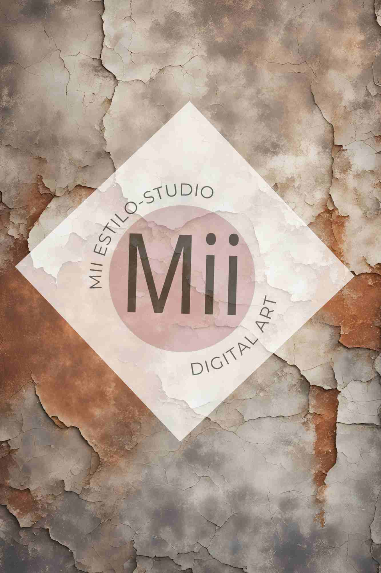 Amourette Rustic Aged Wall Digital Backdrop – Vintage Cracked &amp; Weathered Texture for Photoshop - Mii - Estilo
