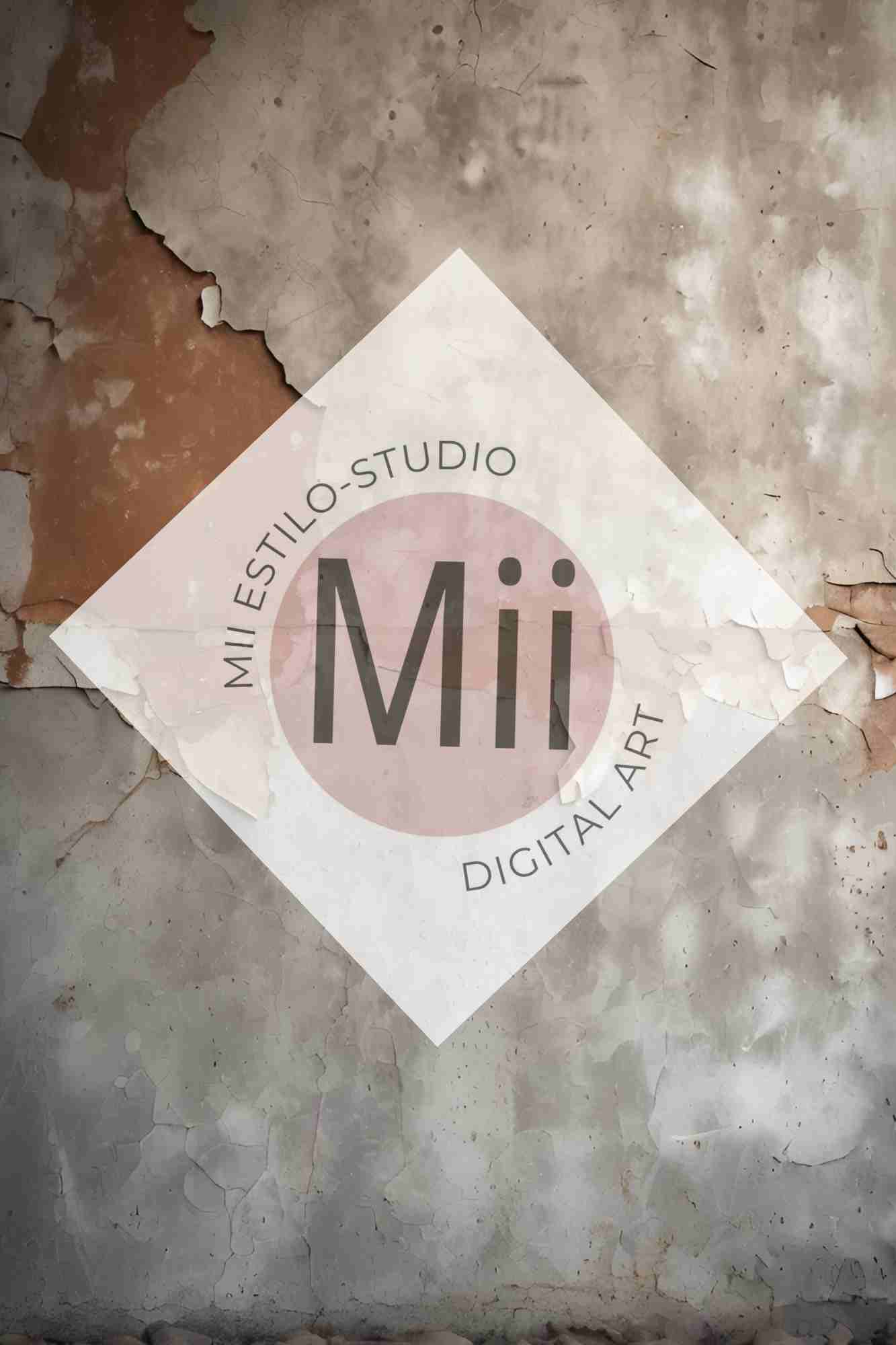 Amourette Rustic Aged Wall Digital Backdrop – Vintage Cracked &amp; Weathered Texture for Photoshop - Mii - Estilo