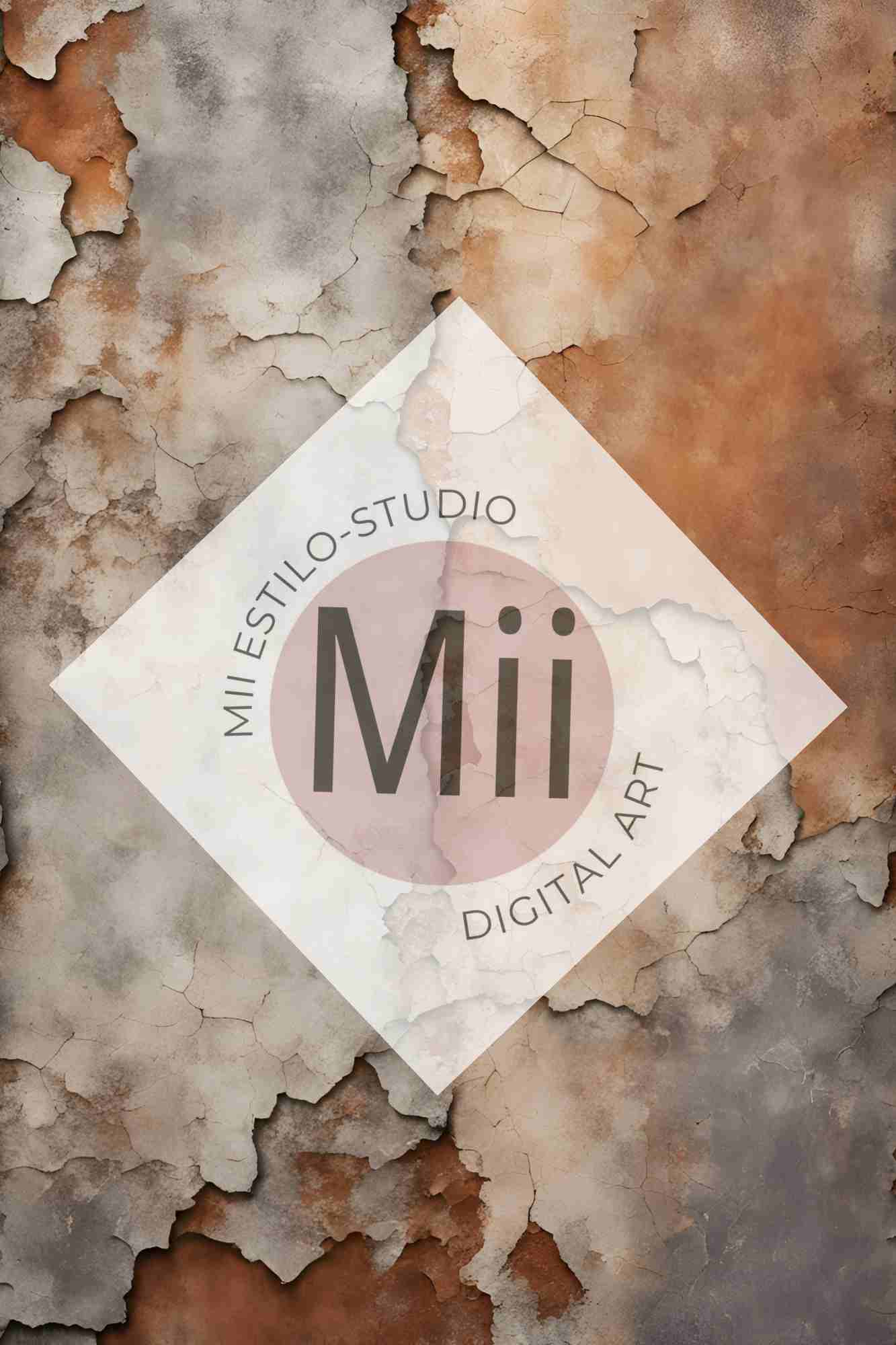 Amourette Rustic Aged Wall Digital Backdrop – Vintage Cracked &amp; Weathered Texture for Photoshop - Mii - Estilo
