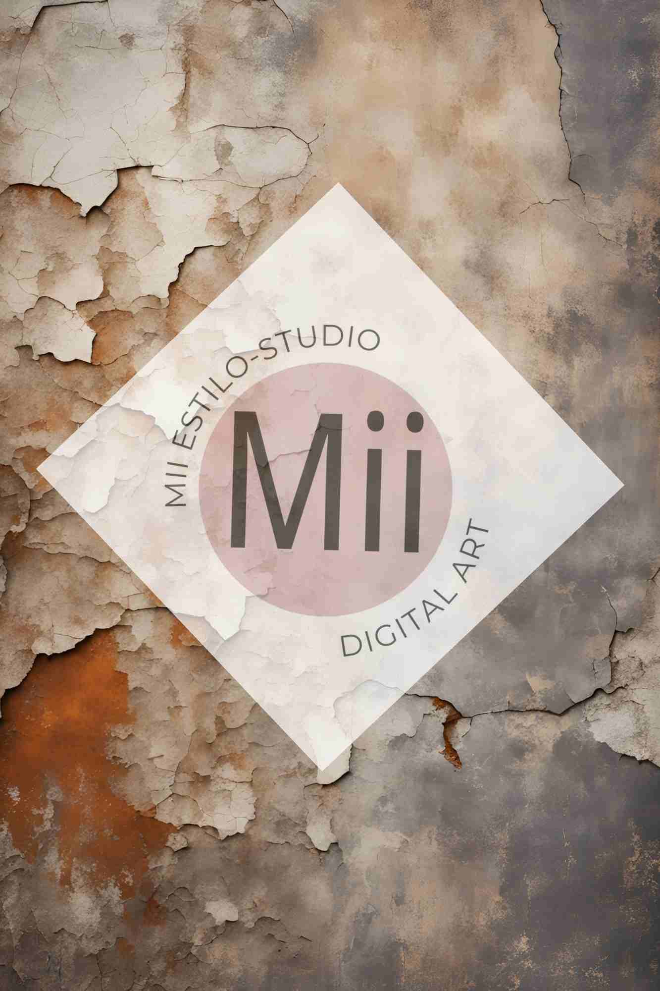 Amourette Rustic Aged Wall Digital Backdrop – Vintage Cracked &amp; Weathered Texture for Photoshop - Mii - Estilo
