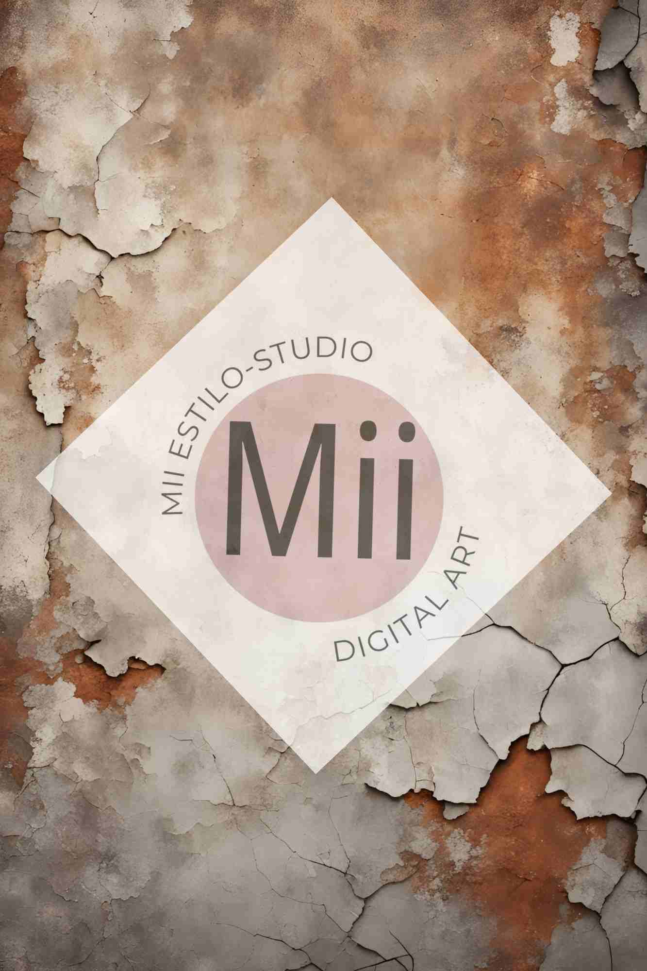 Amourette Rustic Aged Wall Digital Backdrop – Vintage Cracked &amp; Weathered Texture for Photoshop - Mii - Estilo