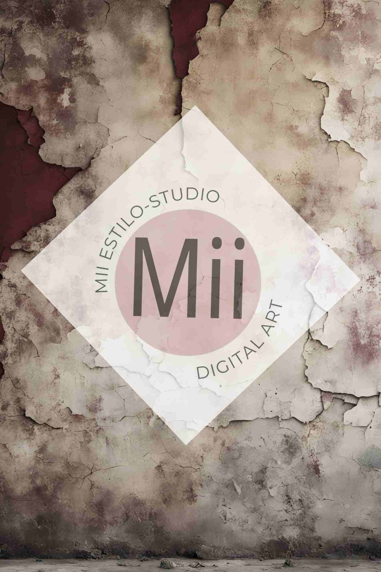 Anemone Vintage Cracked Plaster Digital Backdrop – Aged Red and Beige Peeling Wall Texture for Photography - Mii - Estilo