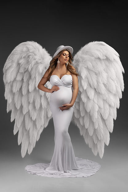 Angel Wings Overlay Set – 6 Soft Feathered Wings in White, Sand, Red, Dusty Pink, Black &amp; Light Blue - Mii - Estilo