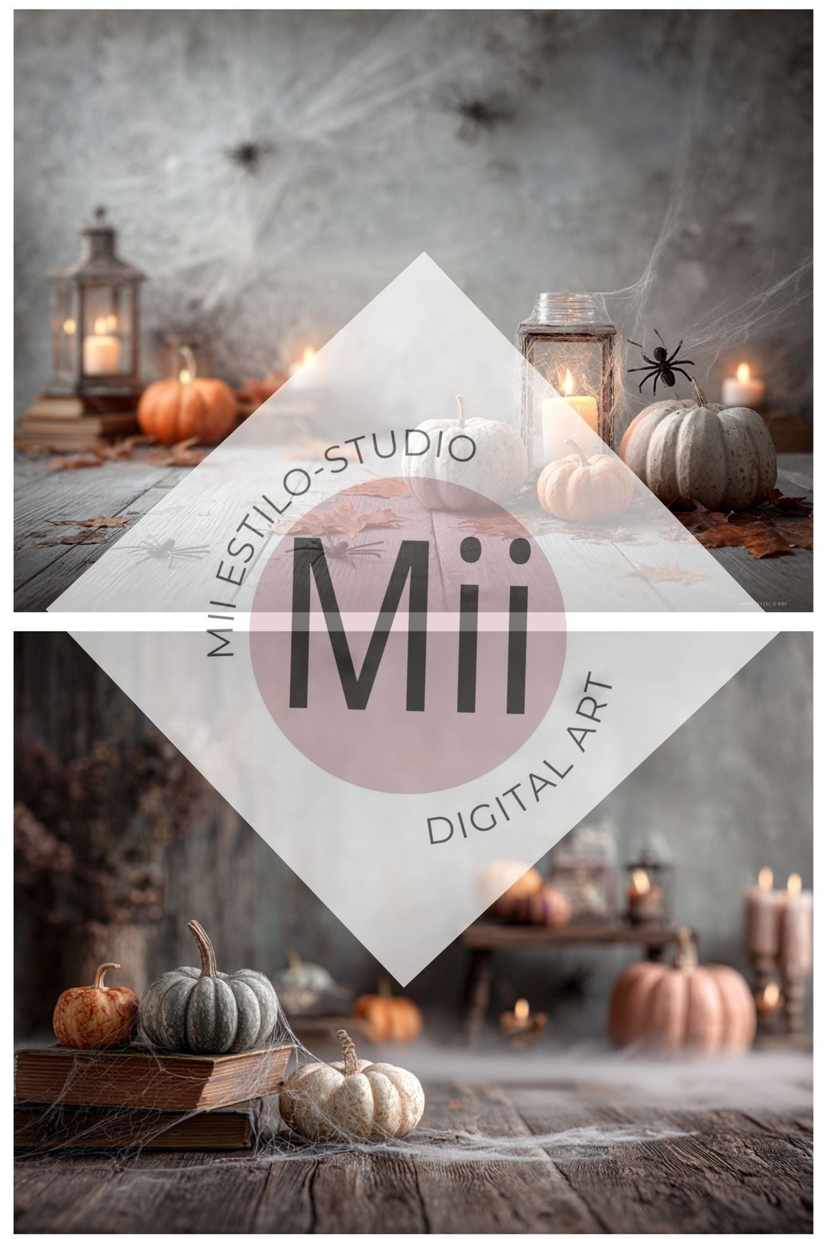 Autumn Whispers Floral Backdrop – Vintage Fall Flowers with Warm Tones for Fine Art Photography - Mii - Estilo