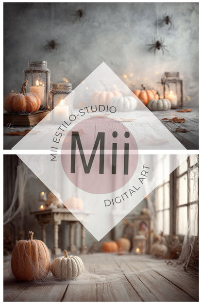 Autumn Whispers Floral Backdrop – Vintage Fall Flowers with Warm Tones for Fine Art Photography - Mii - Estilo