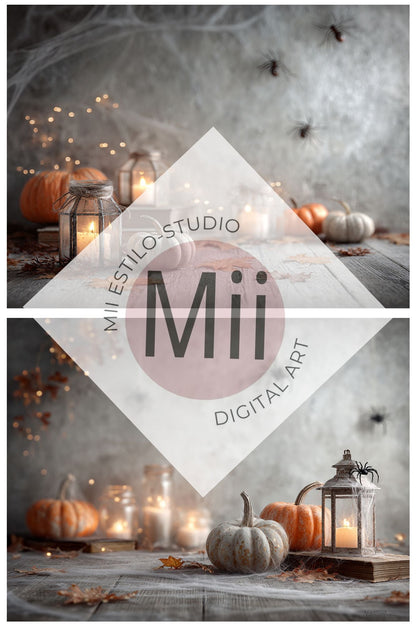 Autumn Whispers Floral Backdrop – Vintage Fall Flowers with Warm Tones for Fine Art Photography - Mii - Estilo