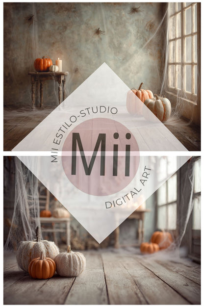 Autumn Whispers Floral Backdrop – Vintage Fall Flowers with Warm Tones for Fine Art Photography - Mii - Estilo
