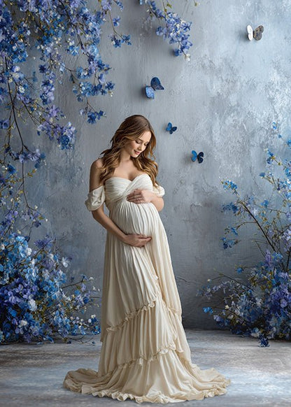 Blue, Grey &amp; White Fine Art Backgrounds for Maternity and Portrait Photography - Mii - Estilo