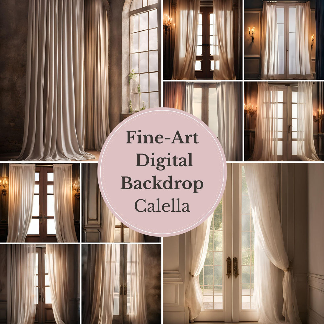 Calella Browntone romantic 15 digital backdrops - Mii Estilo Studio, digital background, photoshop - Mii - Estilo
