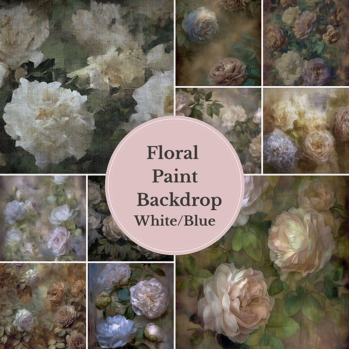 Digital Floral Backdrop for Maternity Photography – Elegant Studio Background for Timeless Portraits - Mii - Estilo