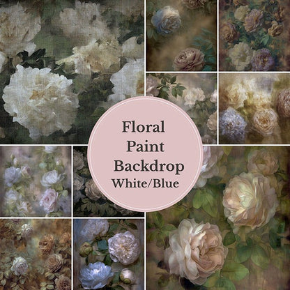 Digital Floral Backdrop for Maternity Photography – Elegant Studio Background for Timeless Portraits - Mii - Estilo