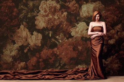 Floral Paint Digital Backdrop Collection – Red &amp; Brown Tones for Fine Art and Maternity Photography - Mii - Estilo