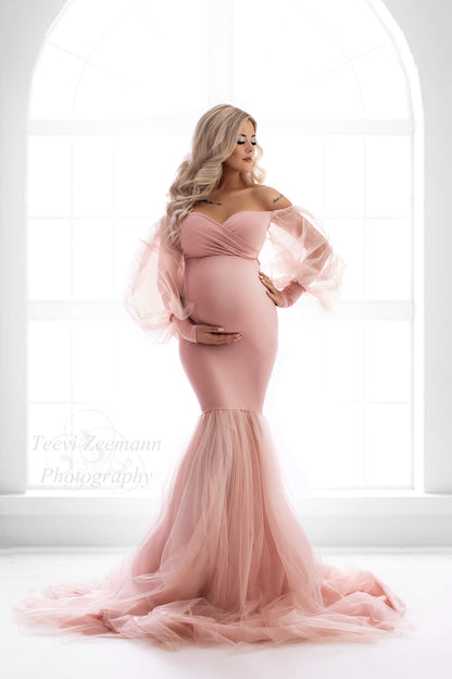 Issue Bluebell Maternity Photoshoot Dress OFF WHITE CLEARANCE SALE - Mii-Estilo