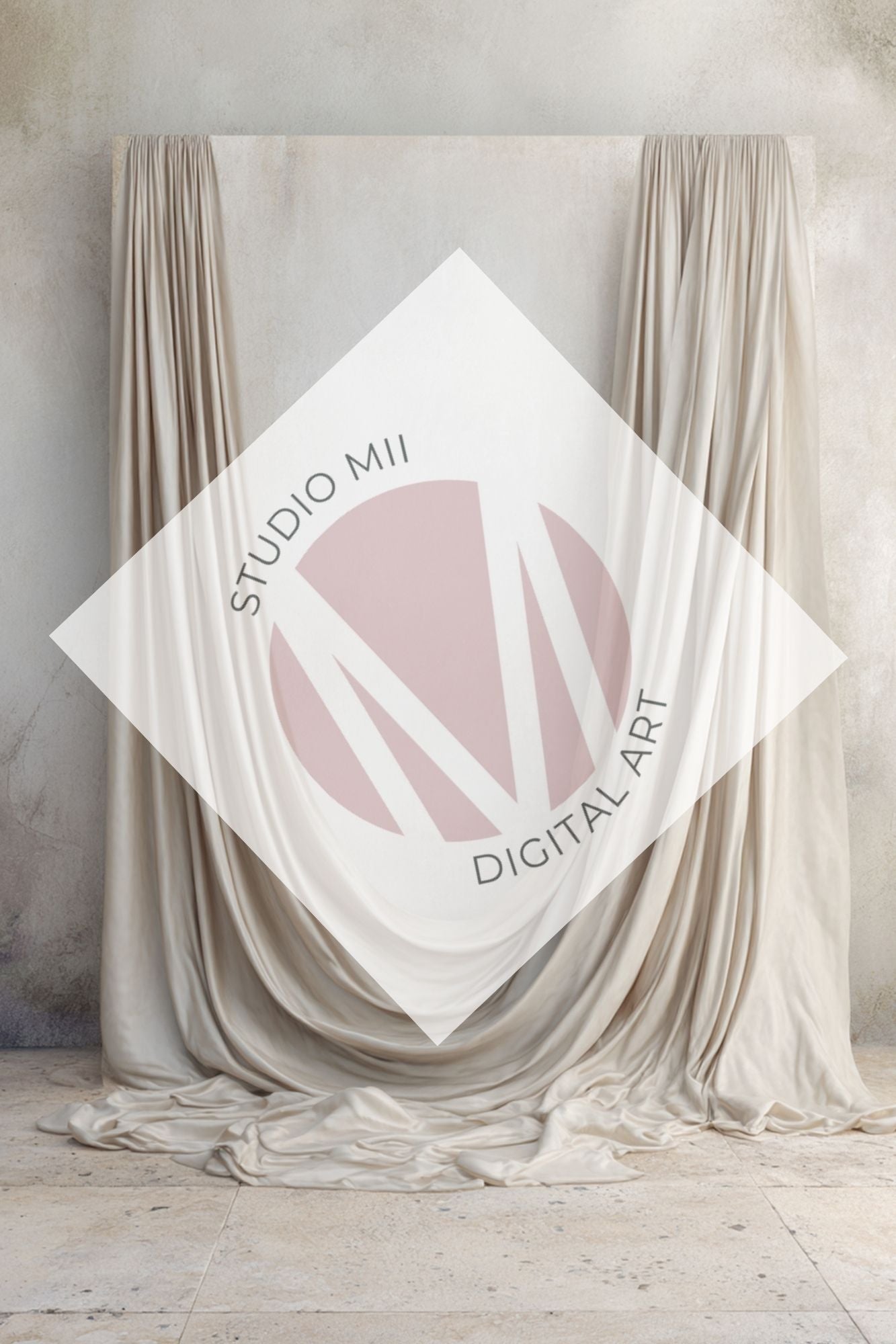 Ivory Draped Fabric Backdrop Set (12) – Old World Textured Wall Fine Art Digital Backgrounds - Studio Mulder