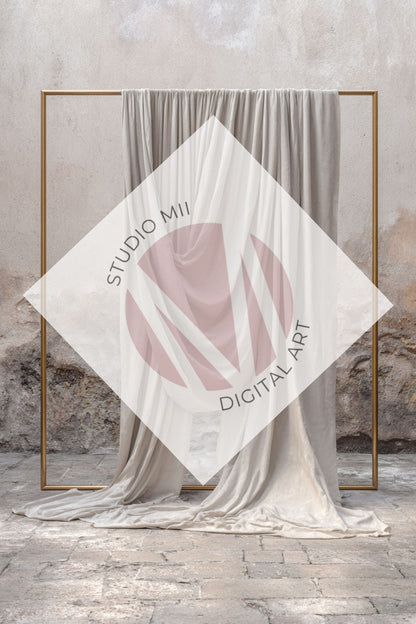 Ivory Draped Fabric Backdrop Set (12) – Old World Textured Wall Fine Art Digital Backgrounds - Studio Mulder