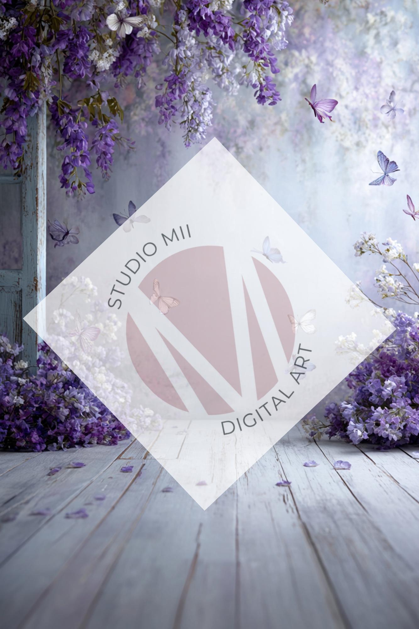 Lavender Butterfly Collection – Fine Art Digital Backdrops for Maternity and Portrait Photography - Mii - Estilo