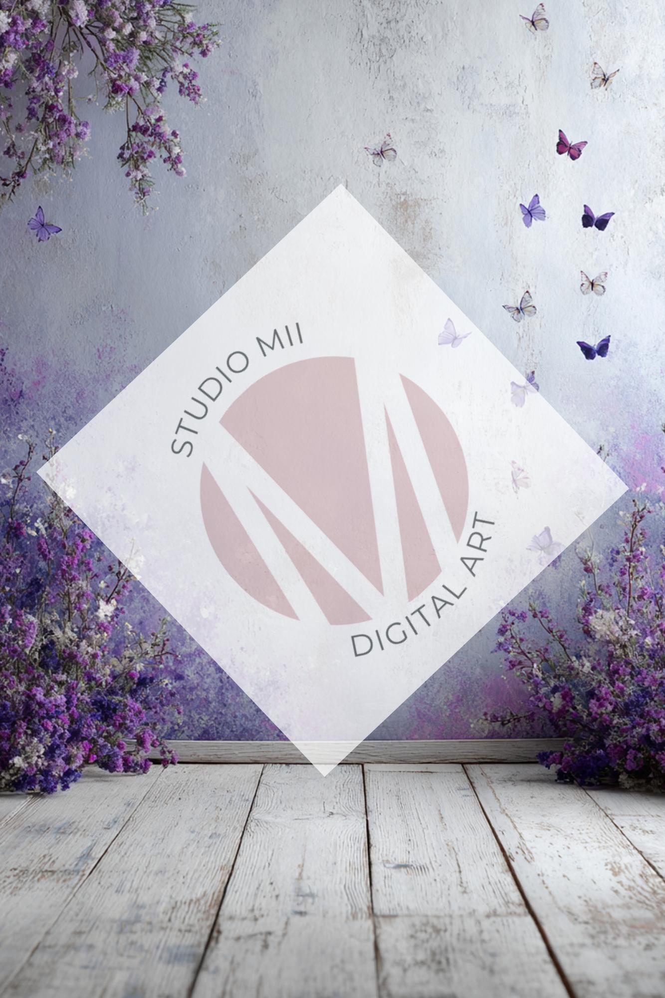 Lavender Butterfly Collection – Fine Art Digital Backdrops for Maternity and Portrait Photography - Mii - Estilo