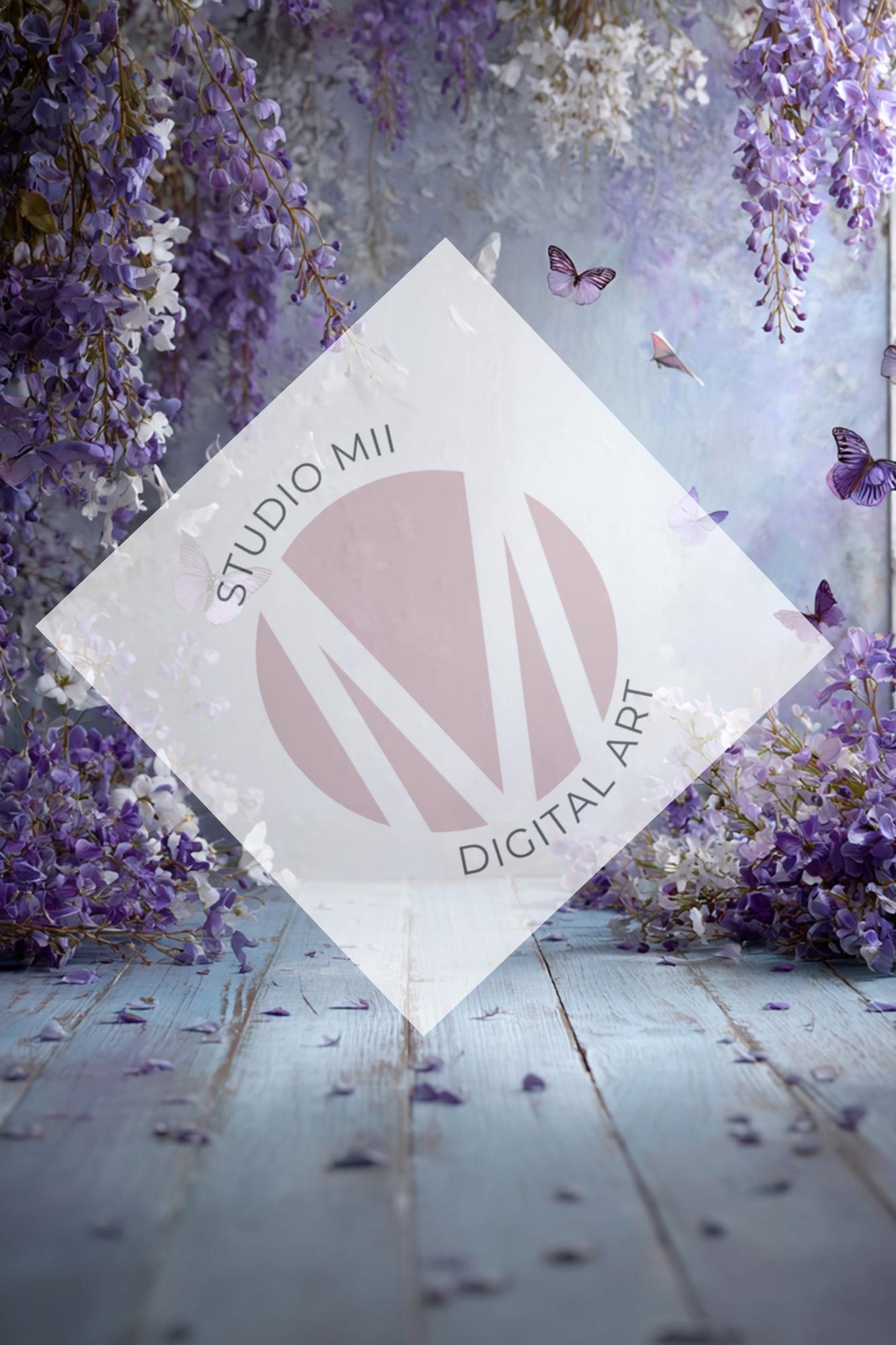 Lavender Butterfly Collection – Fine Art Digital Backdrops for Maternity and Portrait Photography - Mii - Estilo