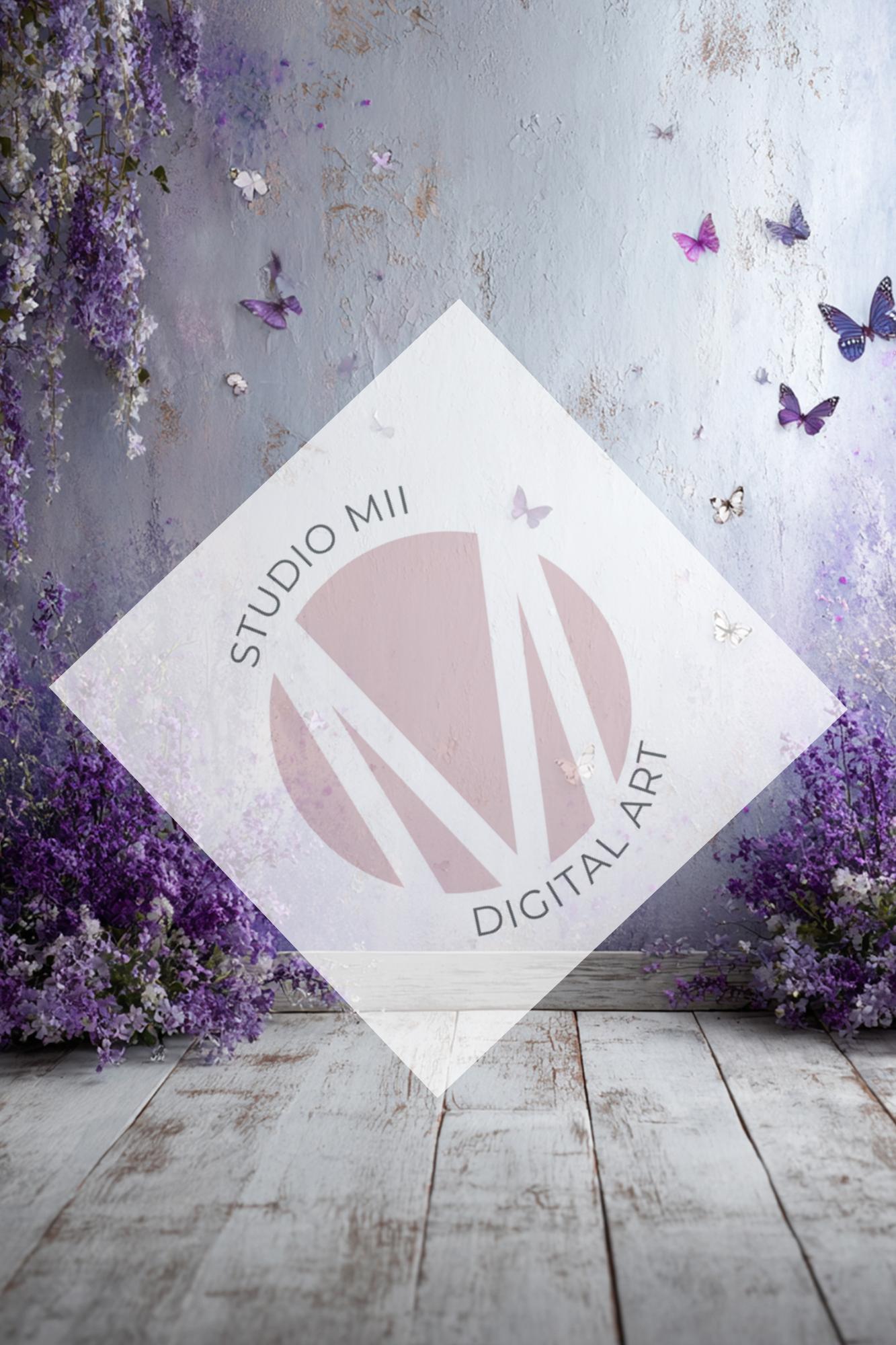 Lavender Butterfly Collection – Fine Art Digital Backdrops for Maternity and Portrait Photography - Mii - Estilo