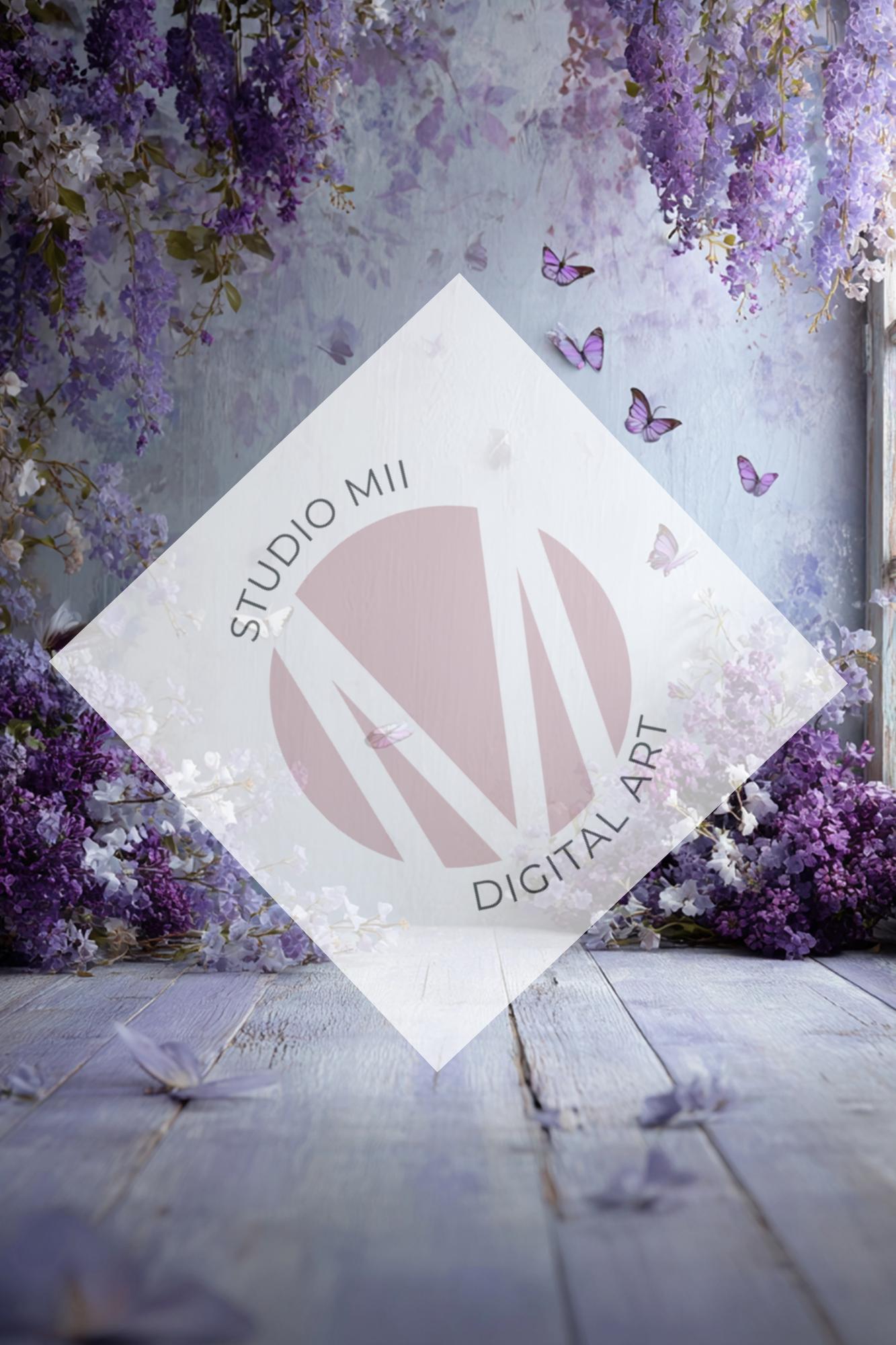 Lavender Butterfly Collection – Fine Art Digital Backdrops for Maternity and Portrait Photography - Mii - Estilo