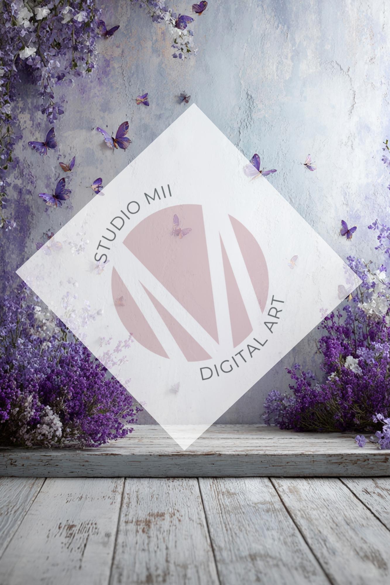 Lavender Butterfly Collection – Fine Art Digital Backdrops for Maternity and Portrait Photography - Mii - Estilo