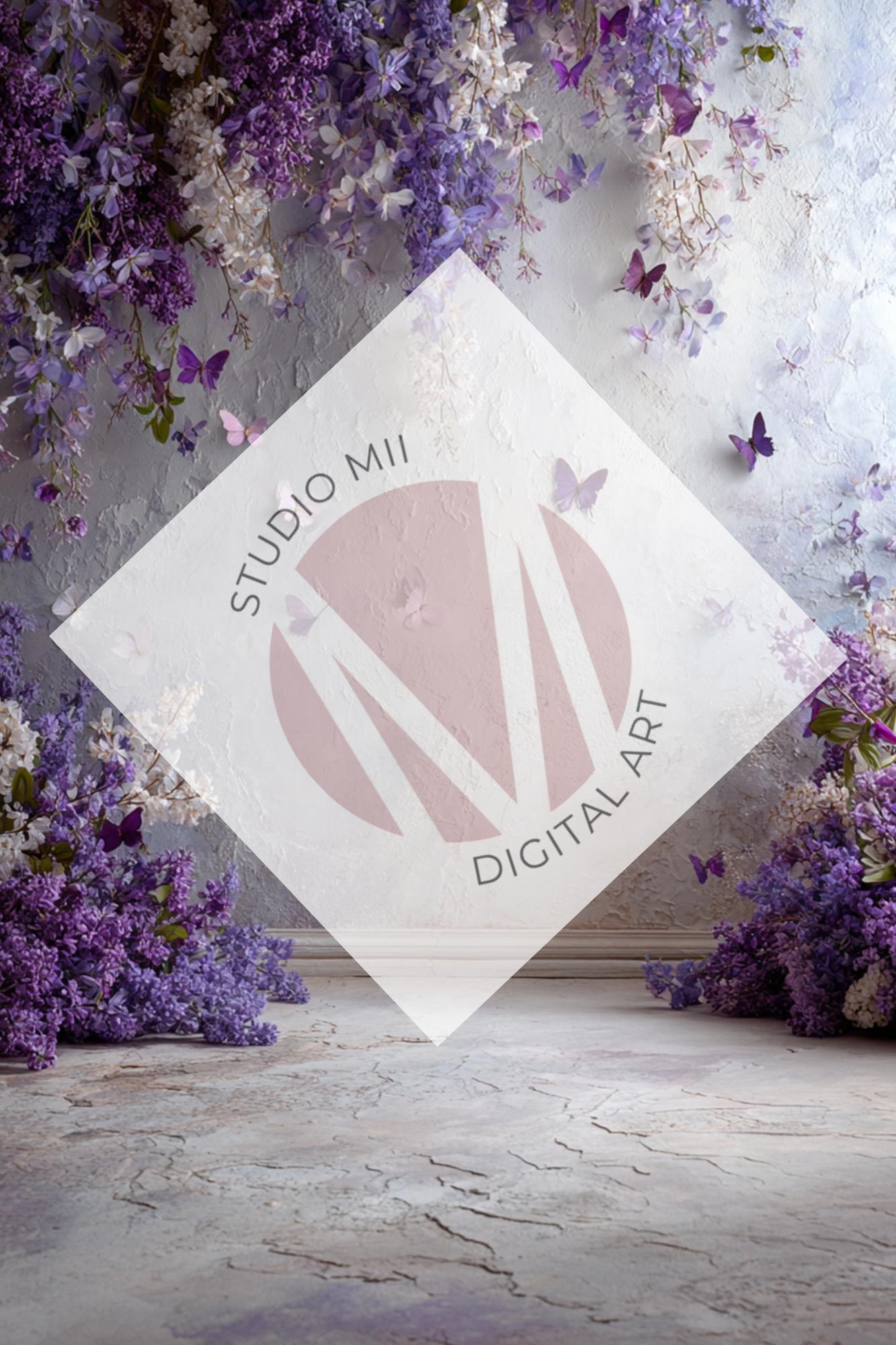 Lavender Butterfly Collection – Fine Art Digital Backdrops for Maternity and Portrait Photography - Mii - Estilo