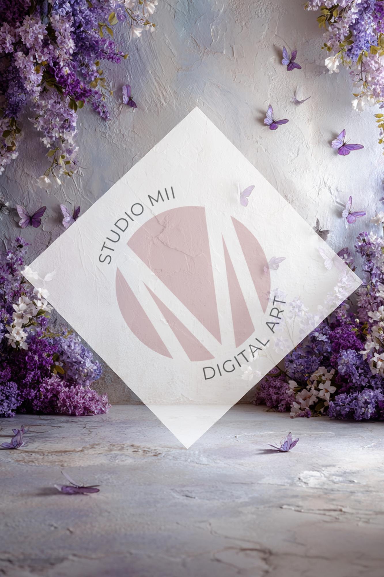 Lavender Butterfly Collection – Fine Art Digital Backdrops for Maternity and Portrait Photography - Mii - Estilo