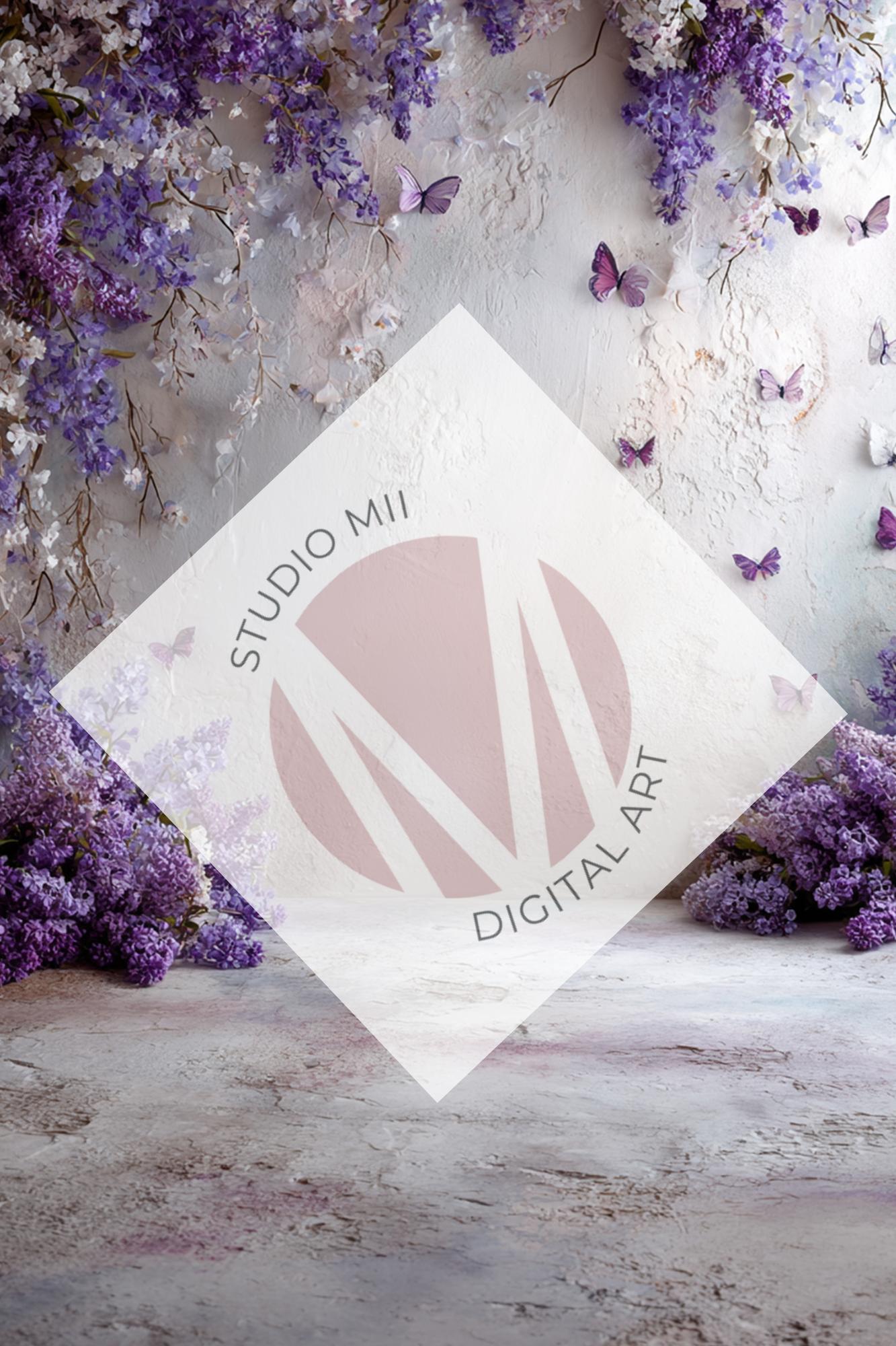 Lavender Butterfly Collection – Fine Art Digital Backdrops for Maternity and Portrait Photography - Mii - Estilo