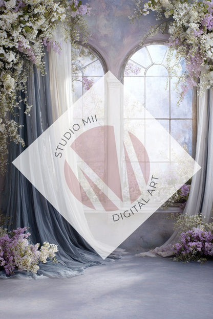 Lavender Floral Window Digital Backdrop Collection – Fine Art Photography Backgrounds - Studio Mulder
