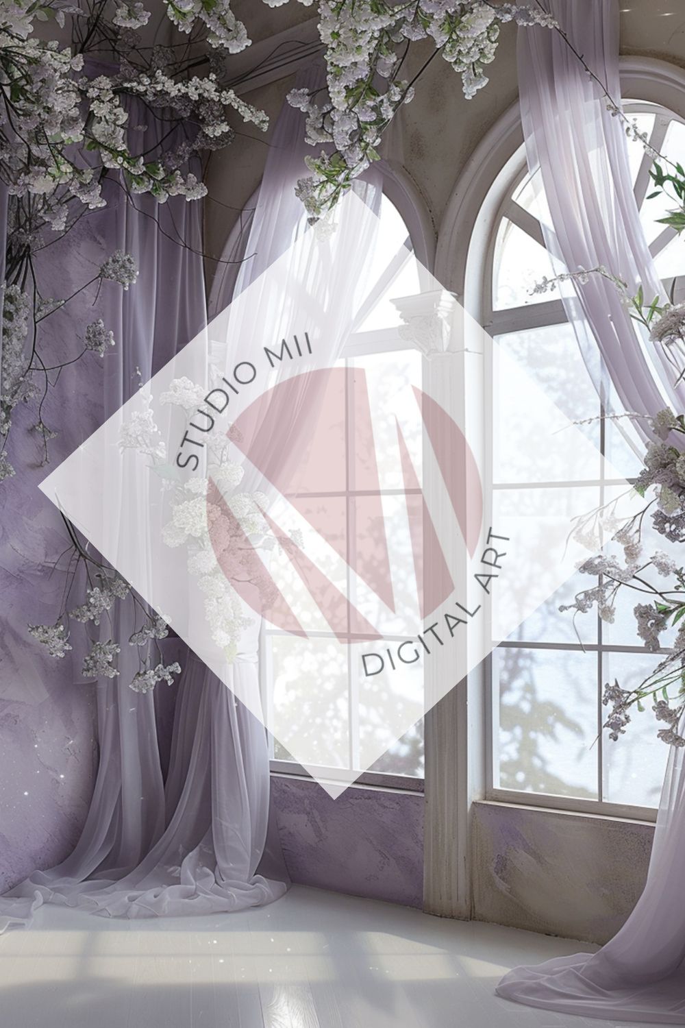 Lavender Floral Window Digital Backdrop Collection – Fine Art Photography Backgrounds - Studio Mulder