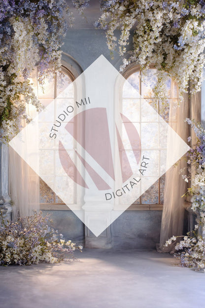 Lavender Floral Window Digital Backdrop Collection – Fine Art Photography Backgrounds - Studio Mulder