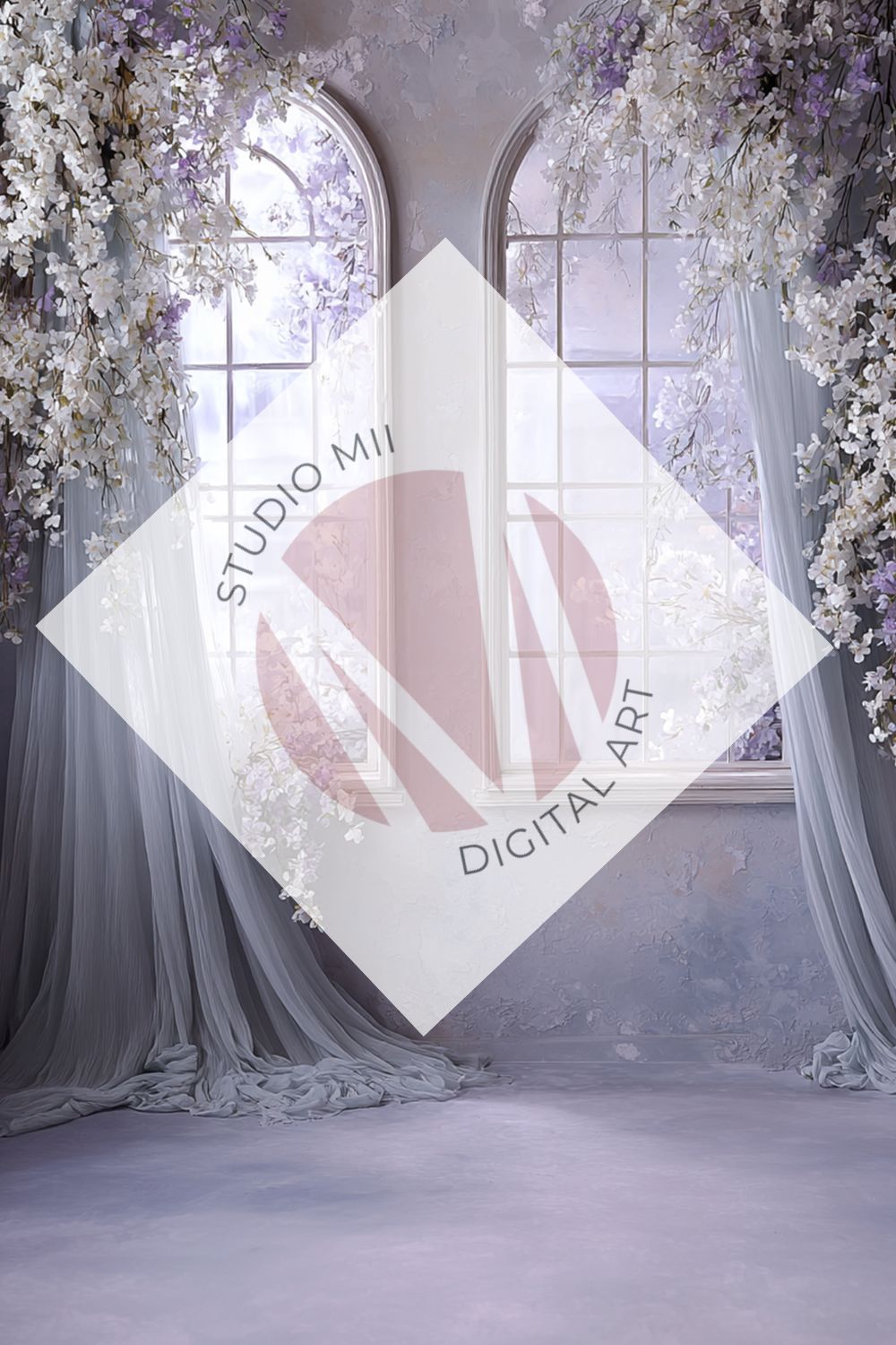 Lavender Floral Window Digital Backdrop Collection – Fine Art Photography Backgrounds - Studio Mulder