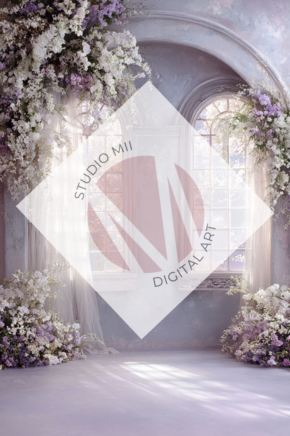Lavender Floral Window Digital Backdrop Collection – Fine Art Photography Backgrounds - Studio Mulder