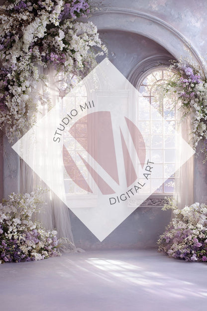Lavender Floral Window Digital Backdrop Collection – Fine Art Photography Backgrounds - Studio Mulder